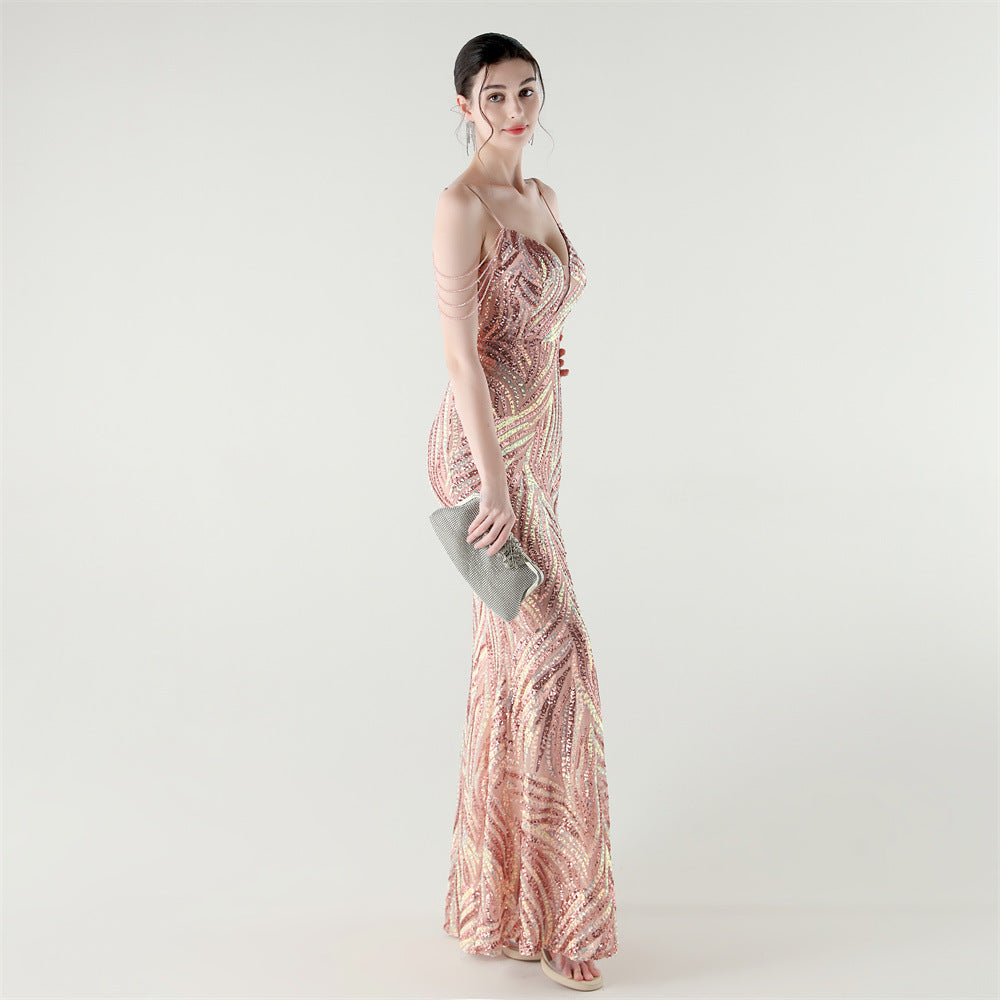 Sizzling Nightlife Enchantress Sequined Dress