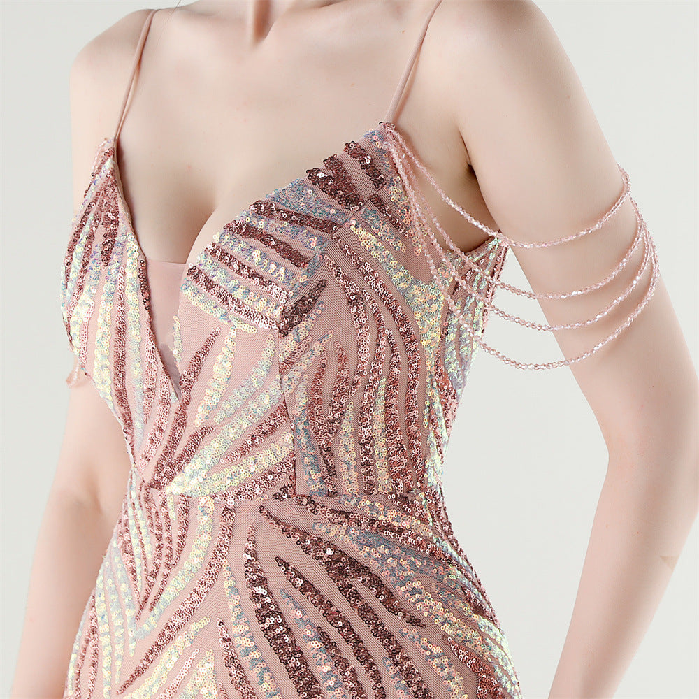Sizzling Nightlife Enchantress Sequined Dress