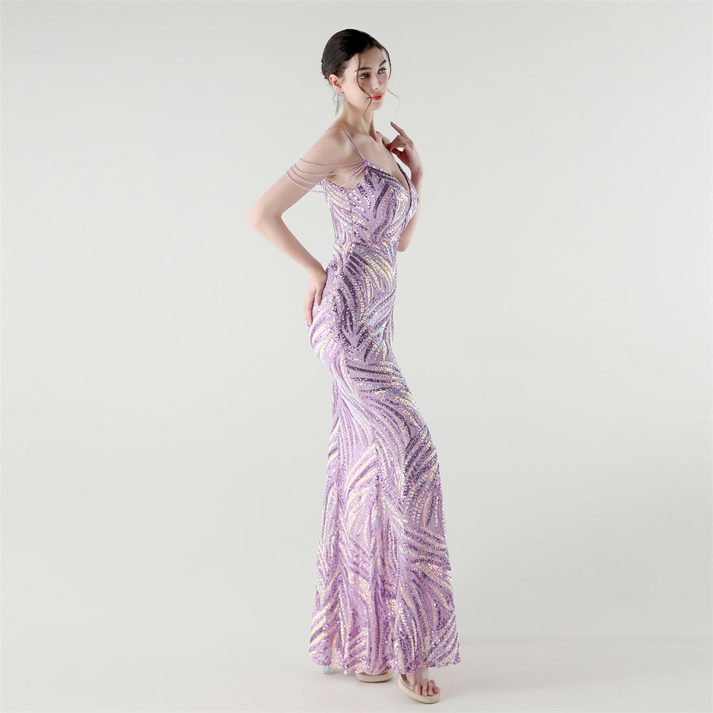 Sizzling Nightlife Enchantress Sequined Dress