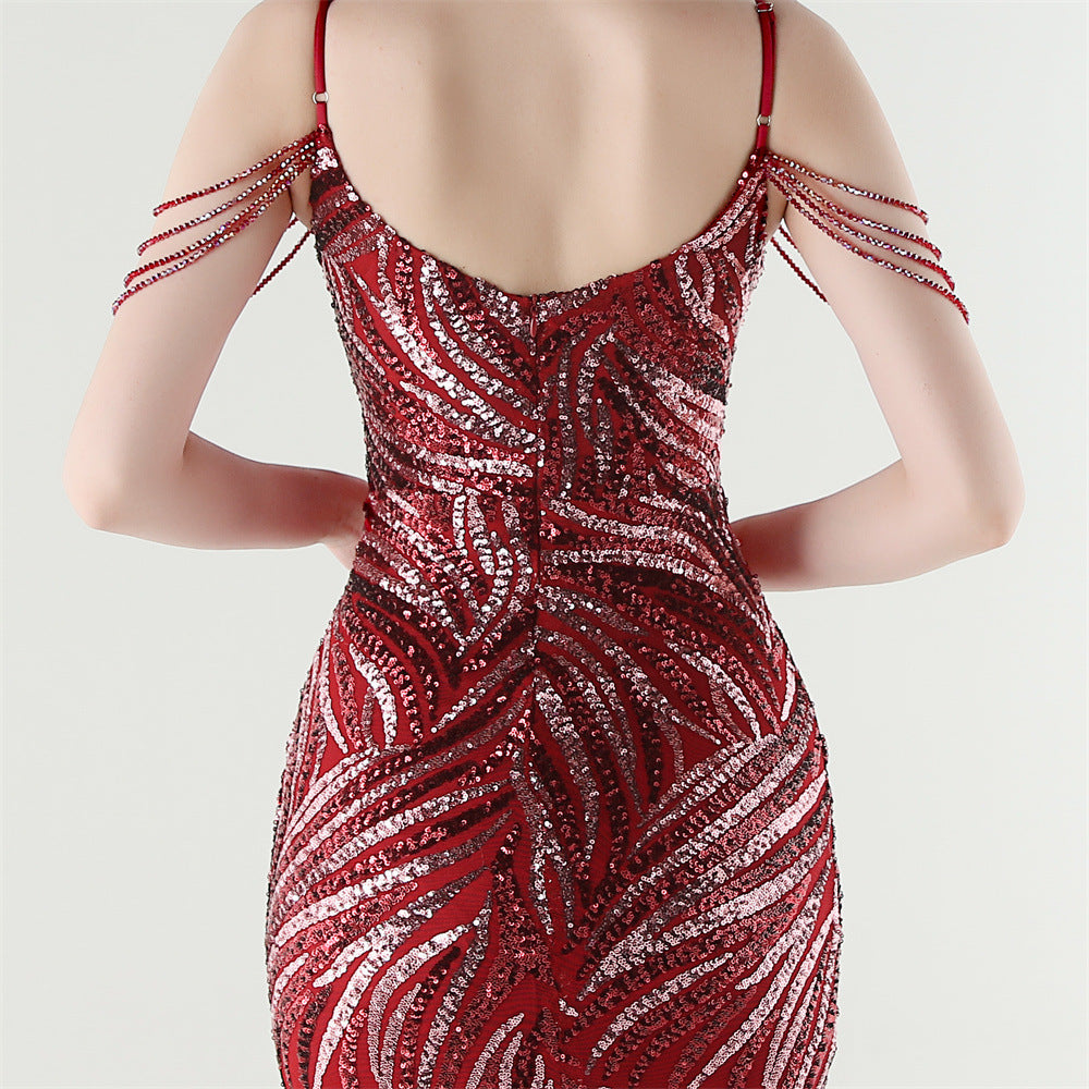 Sizzling Nightlife Enchantress Sequined Dress