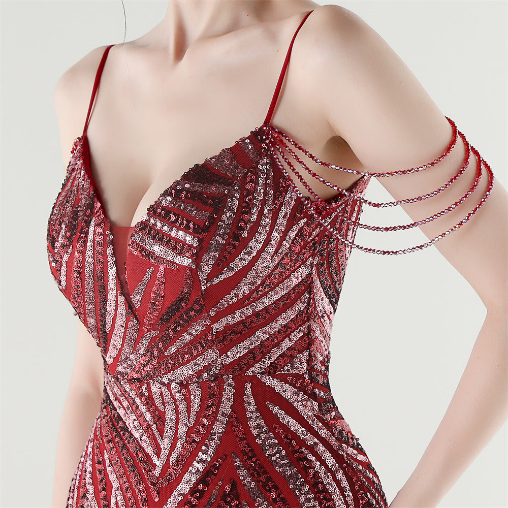 Sizzling Nightlife Enchantress Sequined Dress