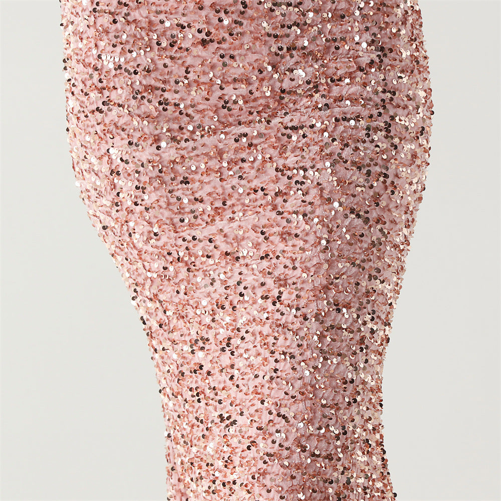 Sequinned Boned Silhouette Gown