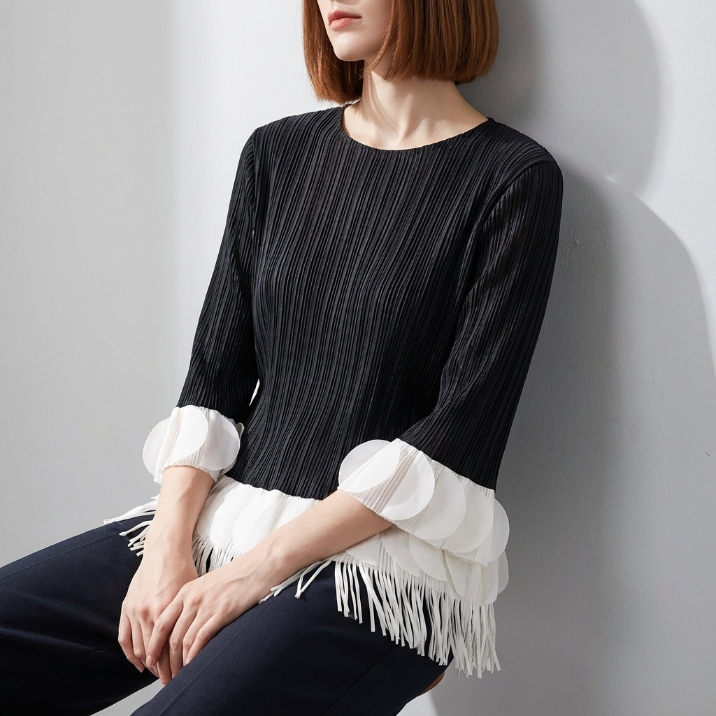 The Miyaki Fringe Top in Black