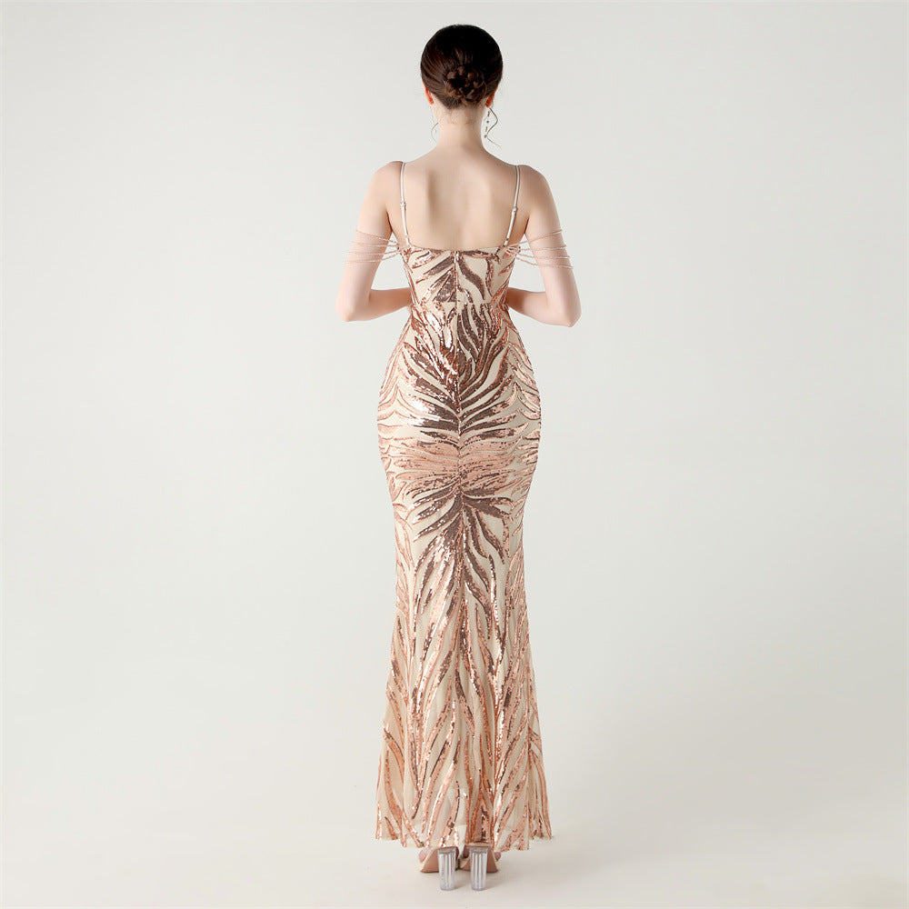 Golden Mirage Chain Strap Gown