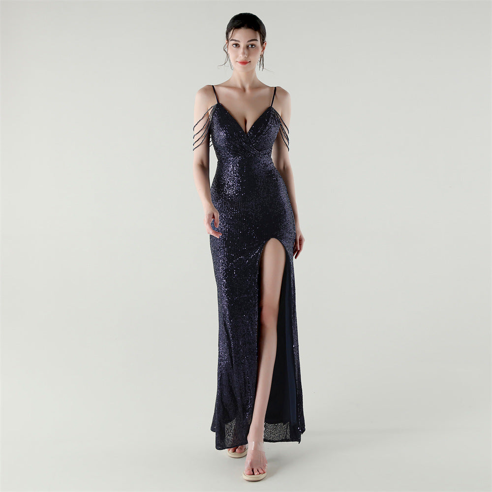 Midnight Spark Beaded Gown
