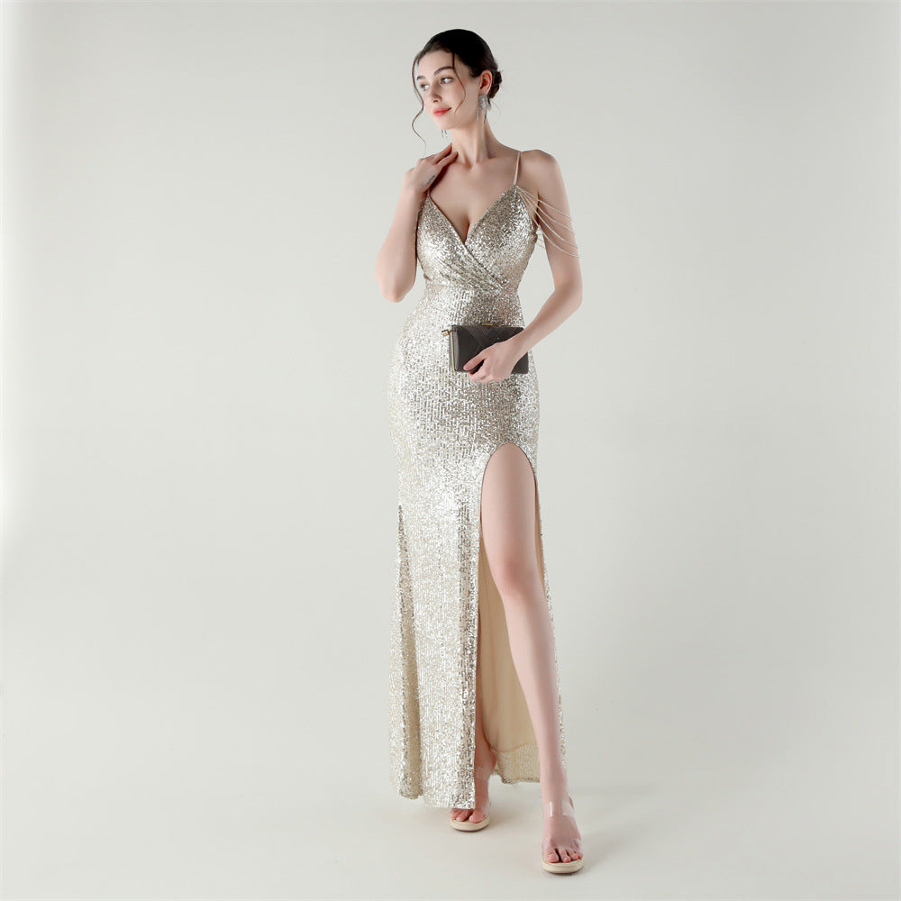 Starlit Grace Beaded Gown