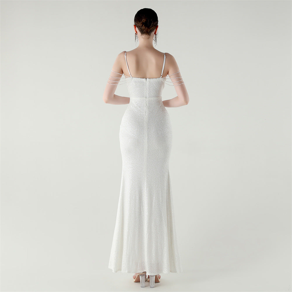 Moonlight Whisper Beaded Gown