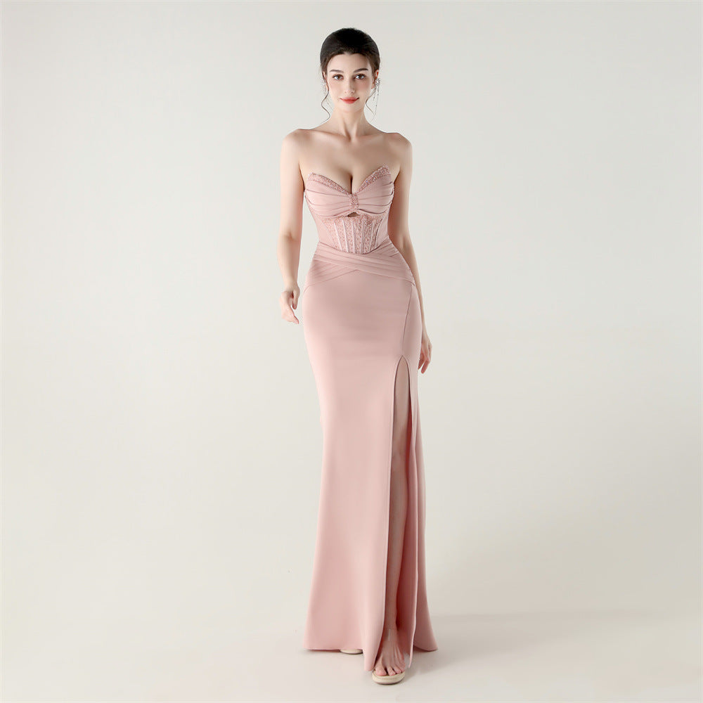Blush Pleated Grace Gown