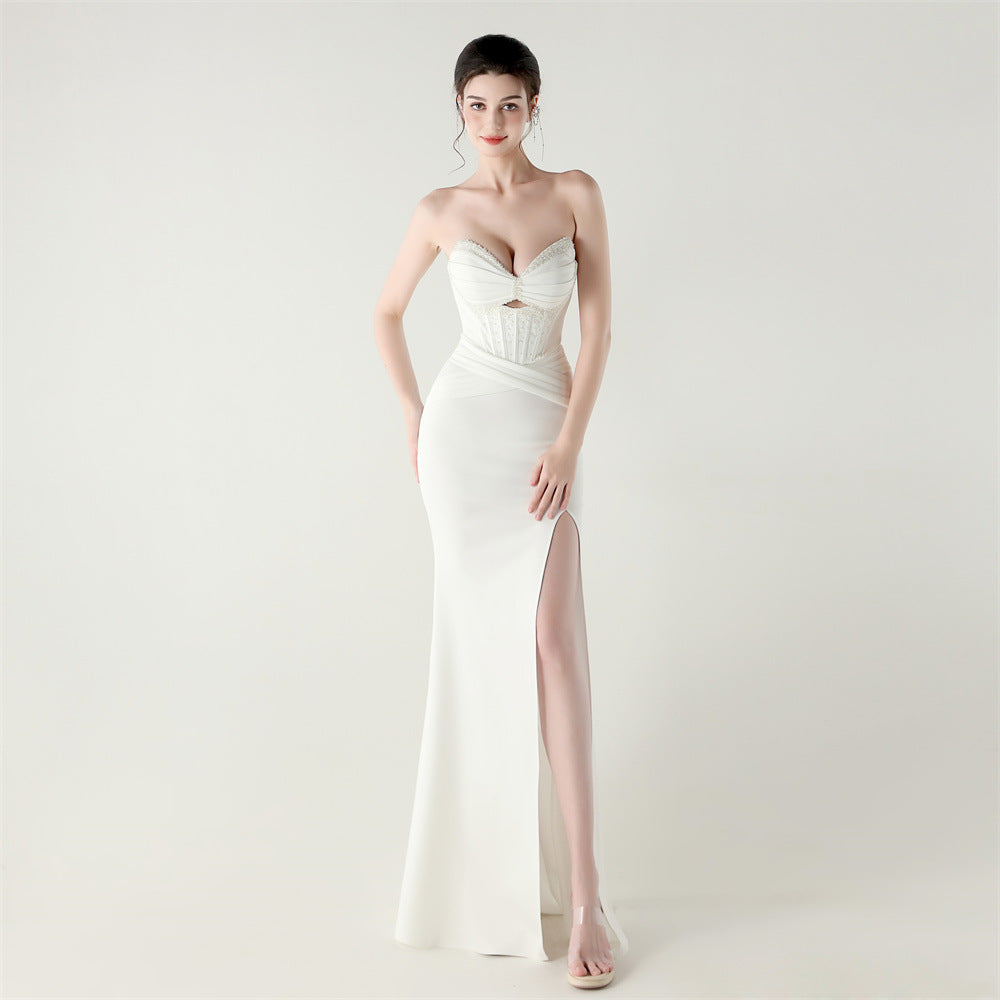 Pearl Grace Strapless Corset Gown