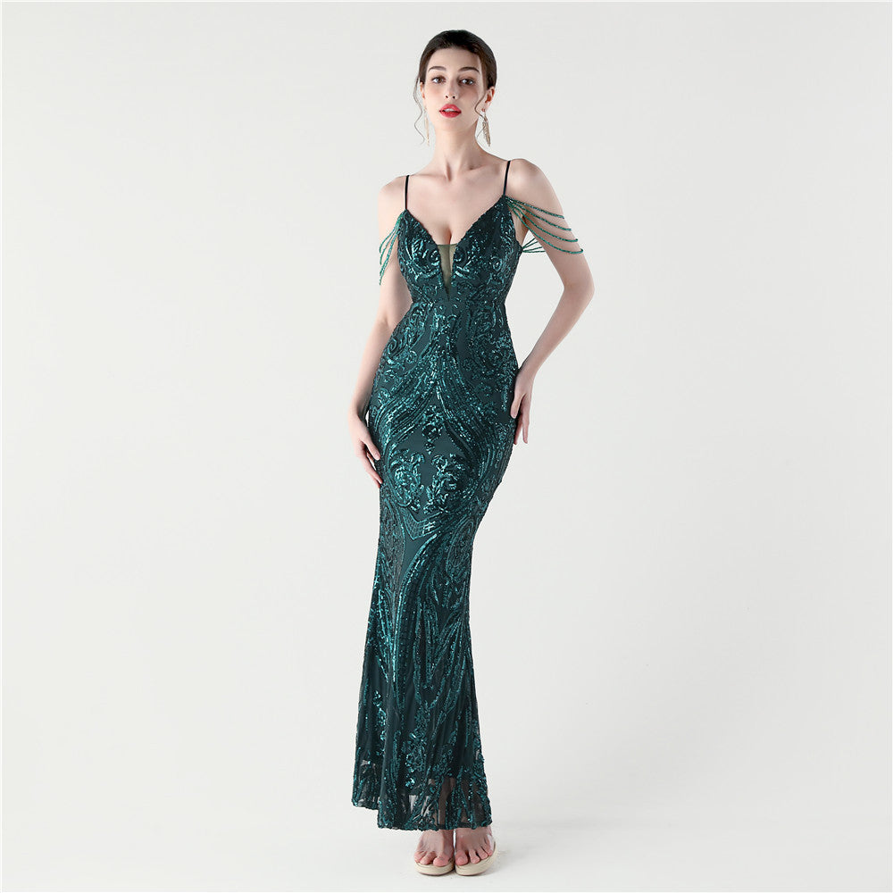 Celestial Glow Fishtail Gown