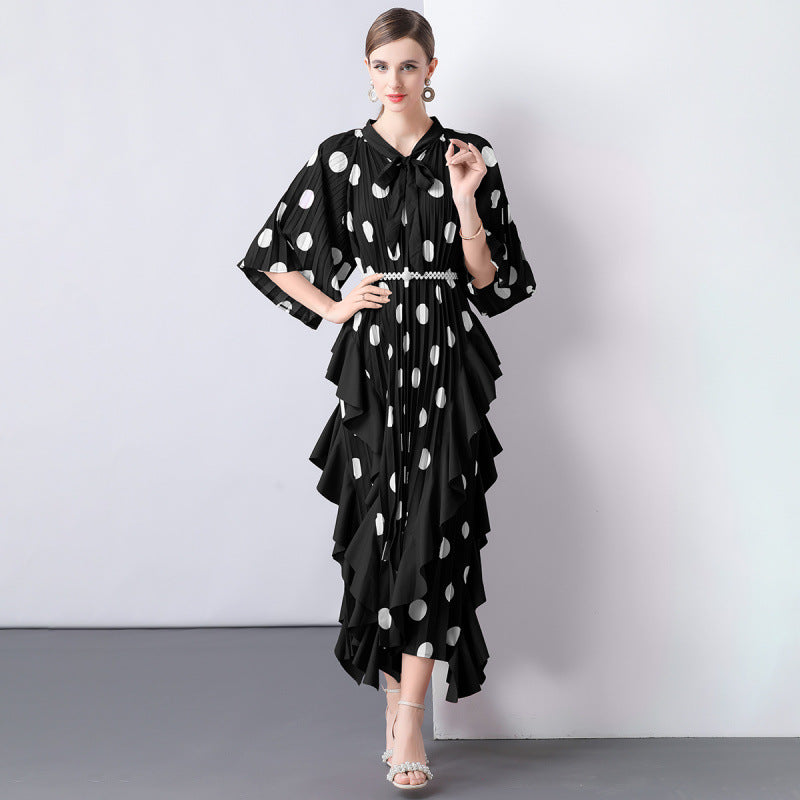 Black Polka Dot Maxi Dress