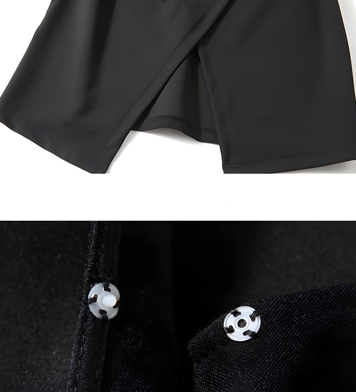 3/4 Beaded Sleeve Hip-Wrapped Sheath Black Dress - 638735745542_BAS