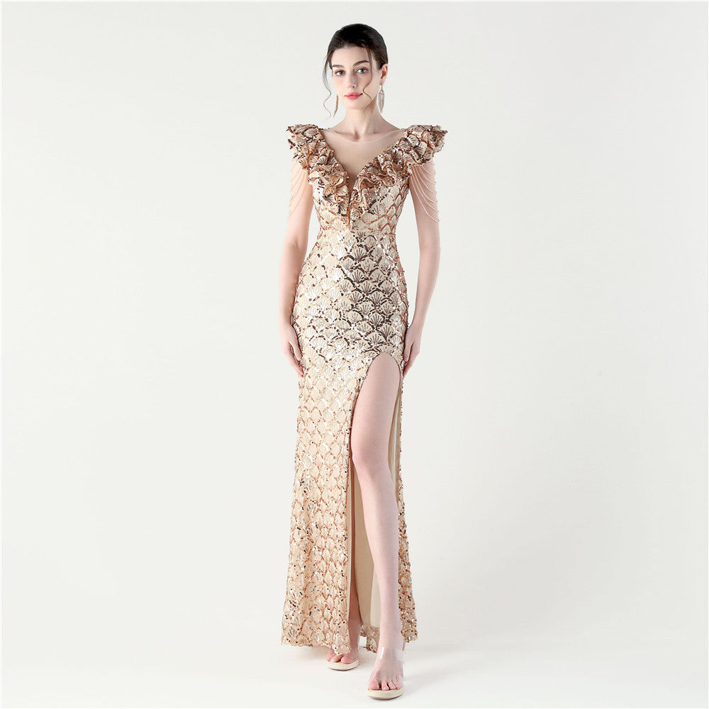 Gold Lilac Blossom Dress