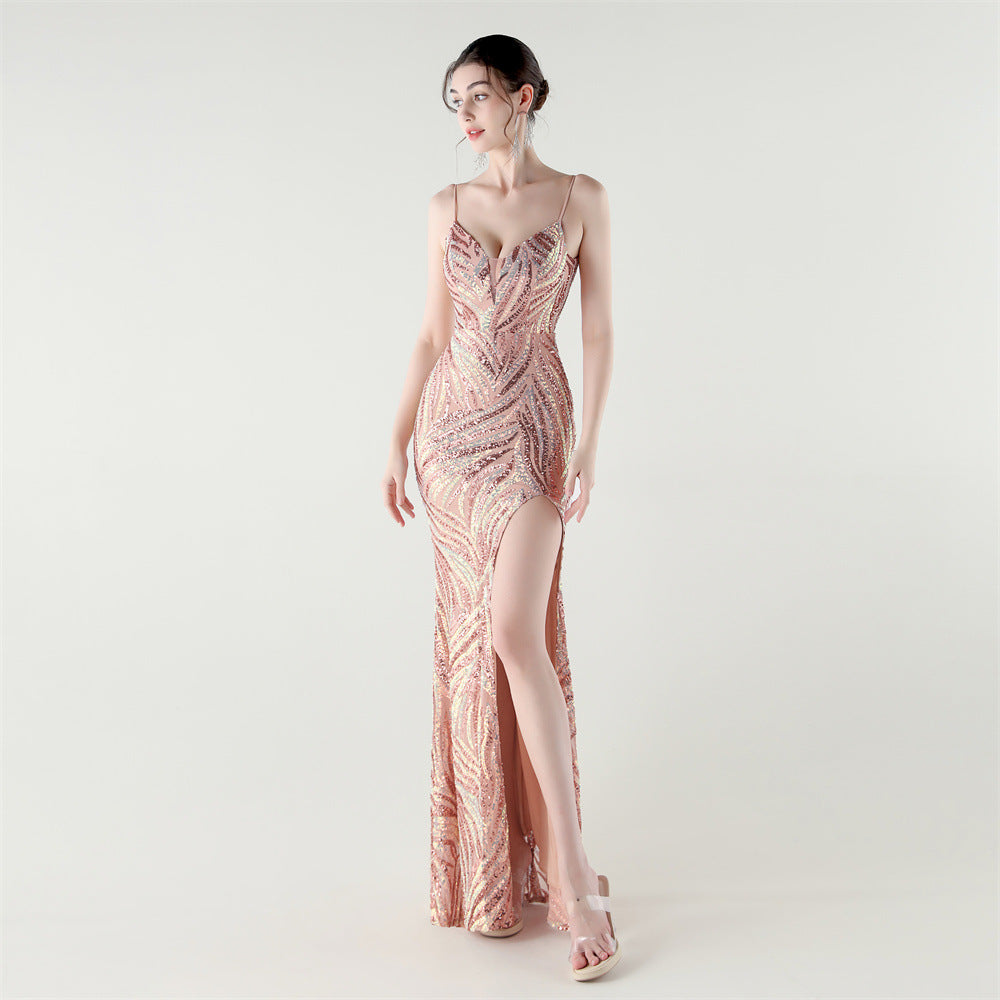 Blush Flame Sequin Gown