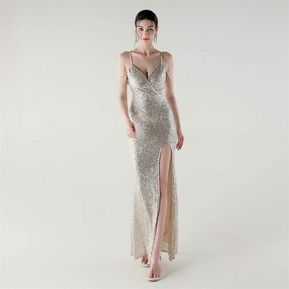 Starlit Grace Beaded Gown