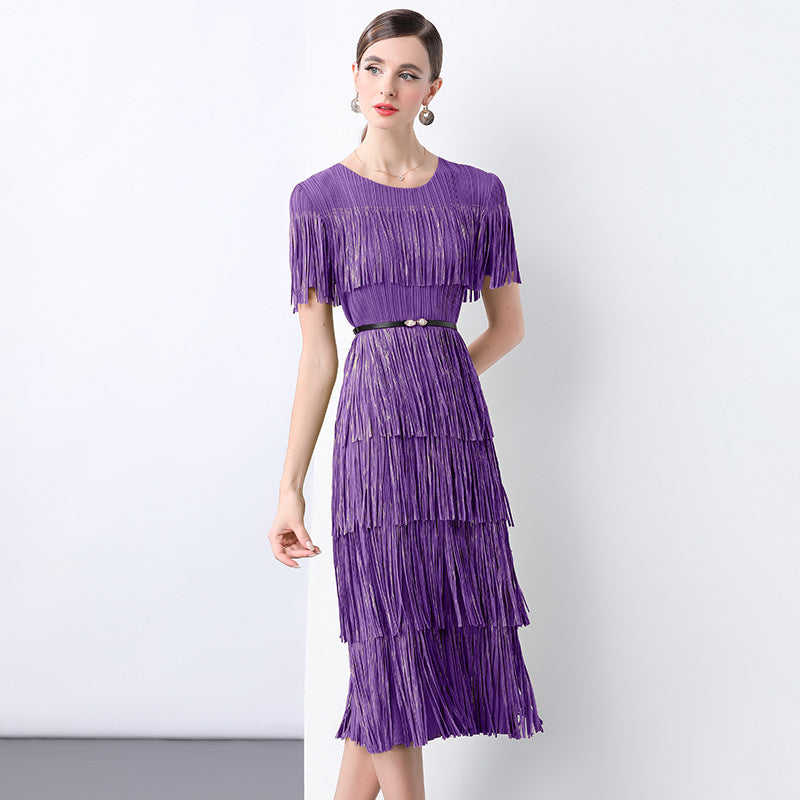 Violet Fringe Allure Dress