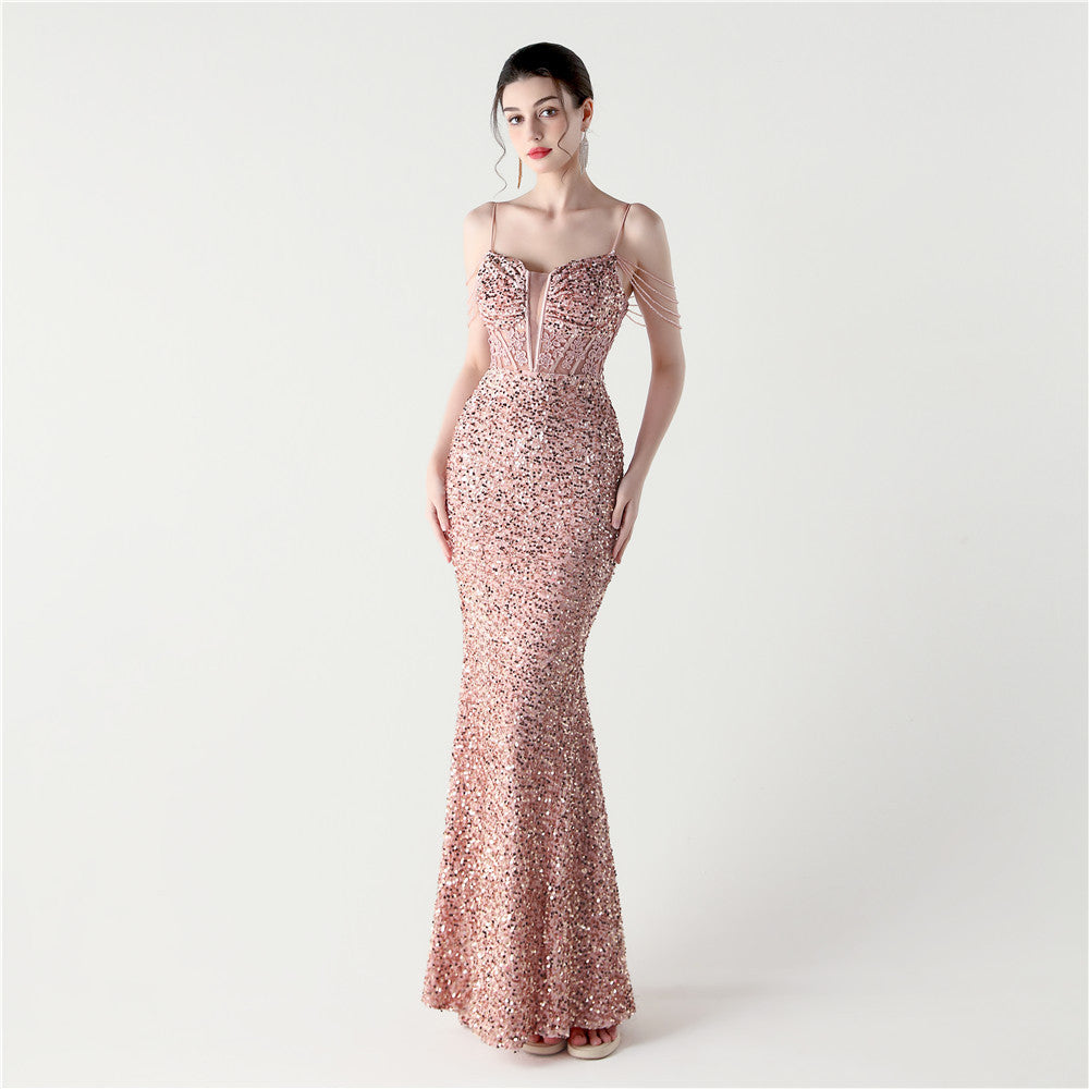 Elegant Lotusrootstarch Fishbone Gown