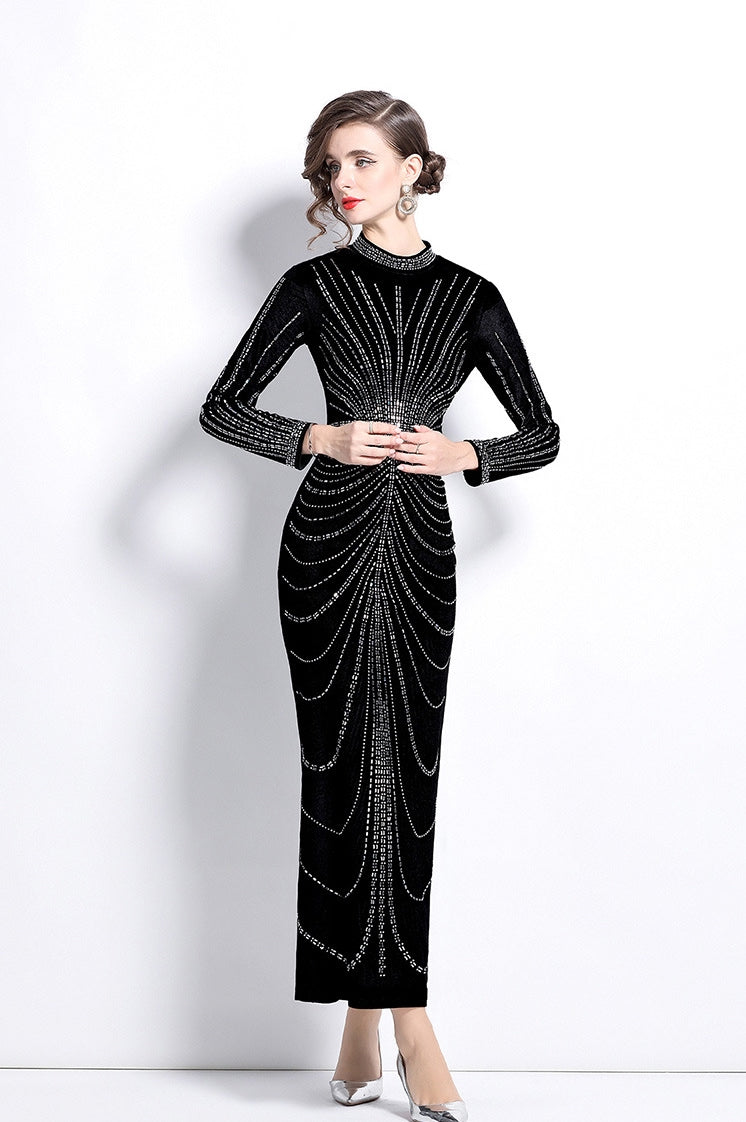 Noir Affair Velvet Party Dress - 850656922547_BLACK