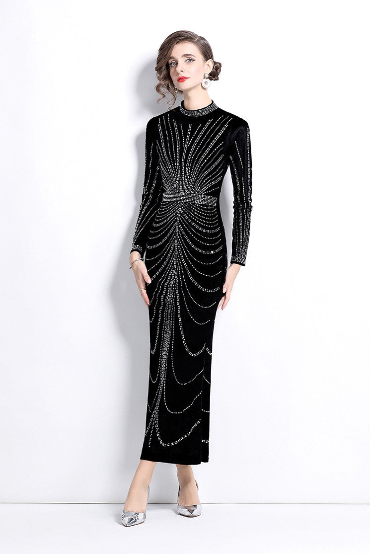 Noir Affair Velvet Party Dress - 850656922547_BLACK