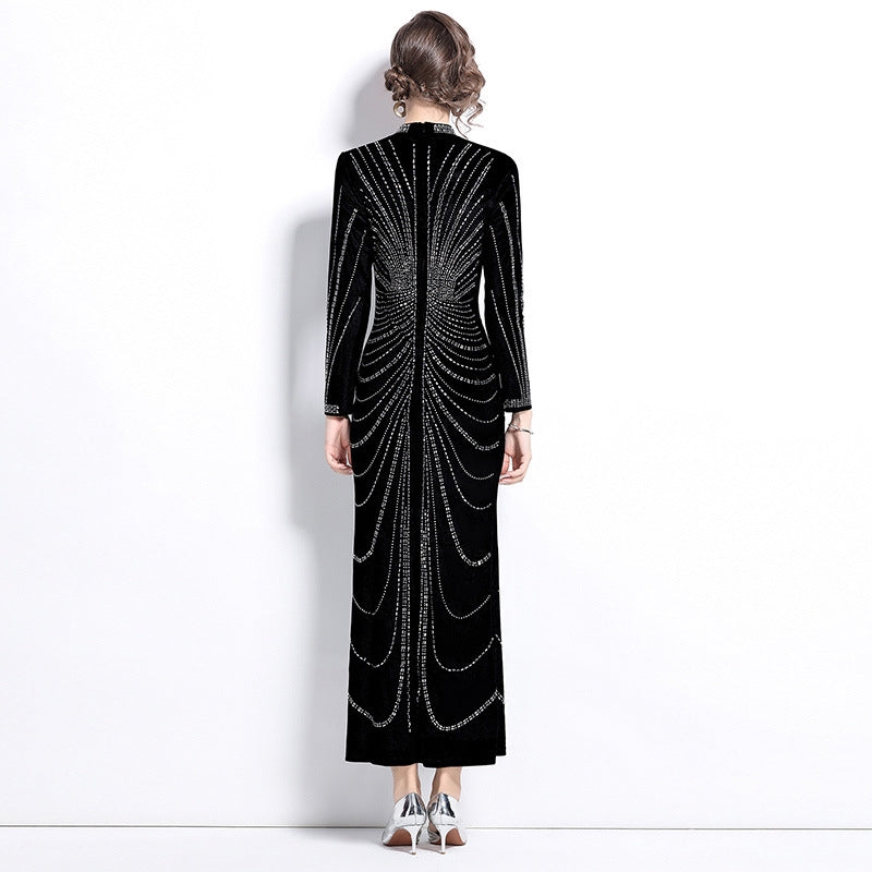 Noir Affair Velvet Party Dress - 850656922547_BLACK