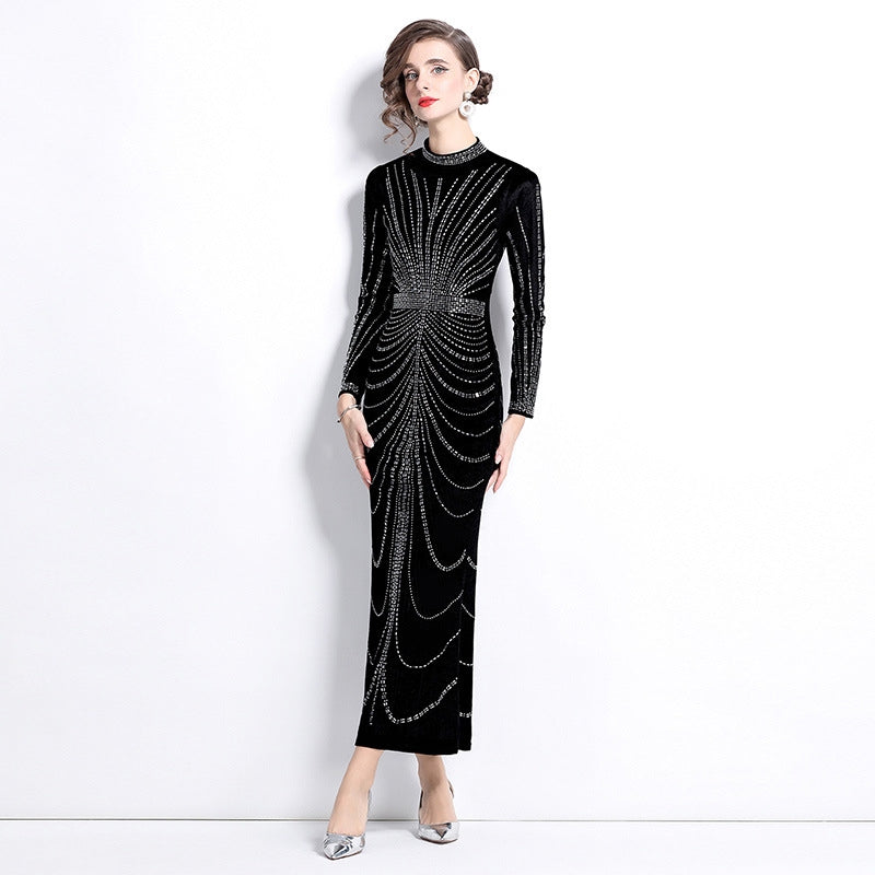 Noir Affair Velvet Party Dress - 850656922547_BLACK