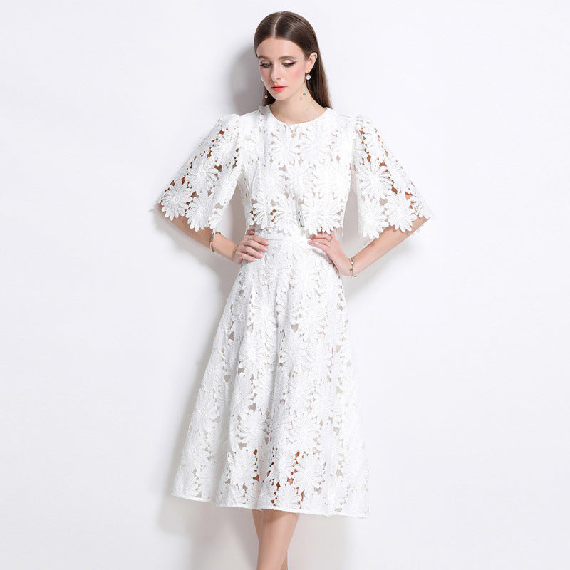 Floral Lace Two-Piece Midi Set -906455894976_WHITE