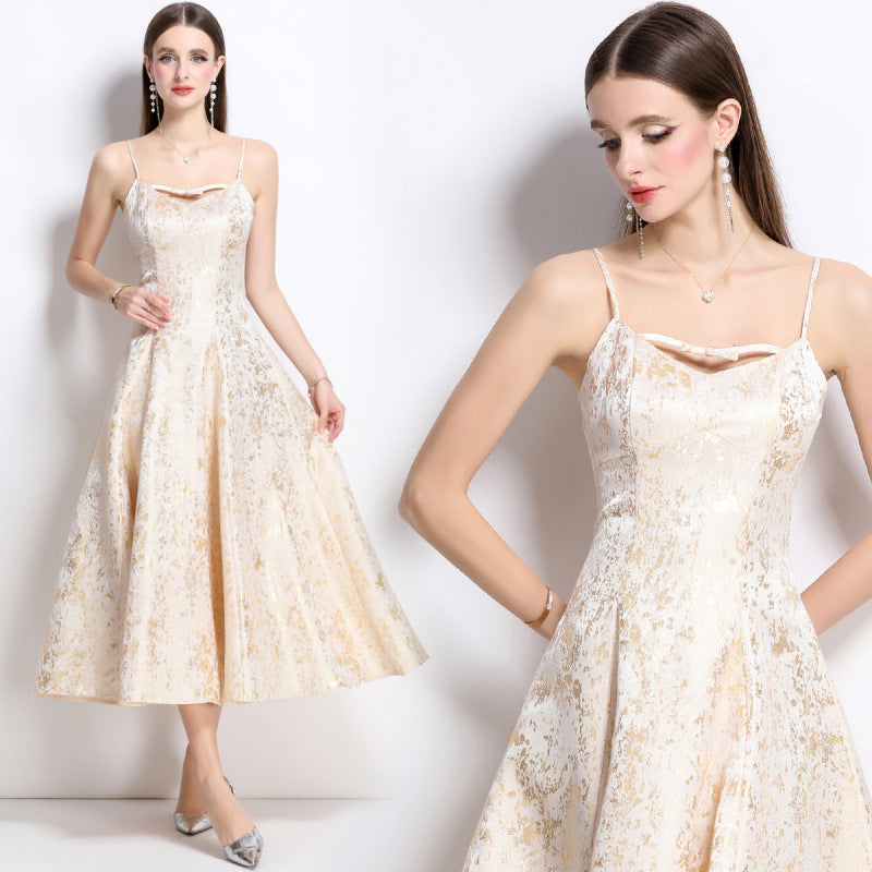 Champagne Glimmer Bow Dress