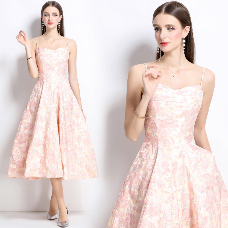 Blush Aurora Jacquard Dress