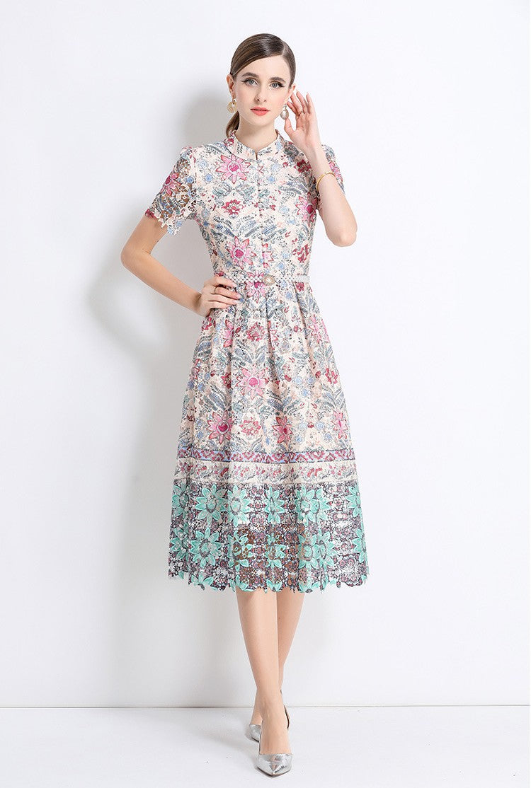 Vintage Bloom Mandarin Dress