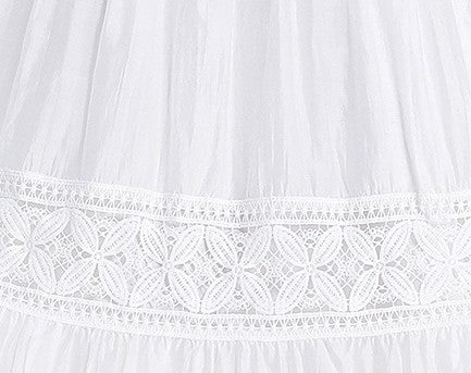 White Charm Lace Dress With Belt