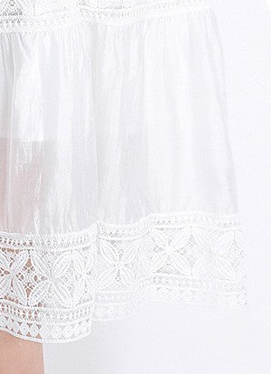 White Charm Lace Dress With Belt