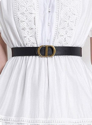 White Charm Lace Dress With Belt