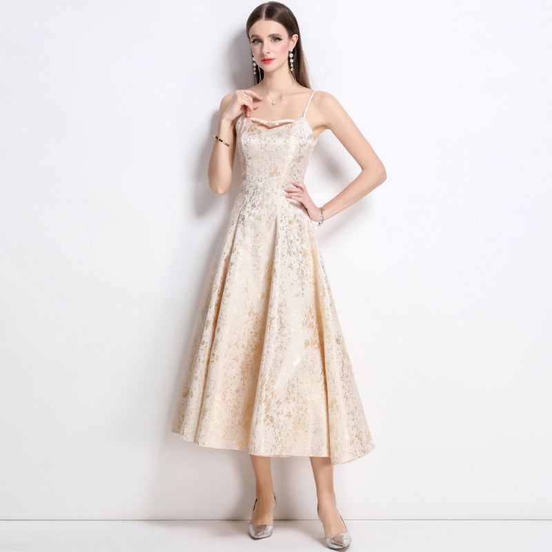 Champagne Glimmer Bow Dress