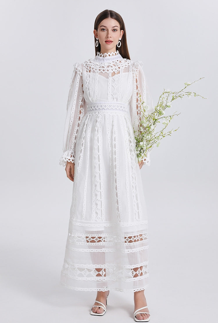 Celeste Lace Dream Maxi Dress - 909228434566_WHITE