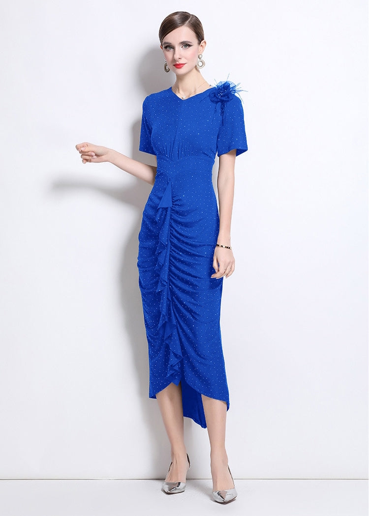 Blue Embellished Bodycon Dress