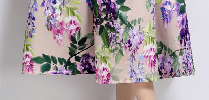 Lavender Cascade Floral Dress