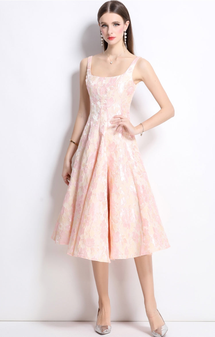 Floral Jacquard Midi Dress