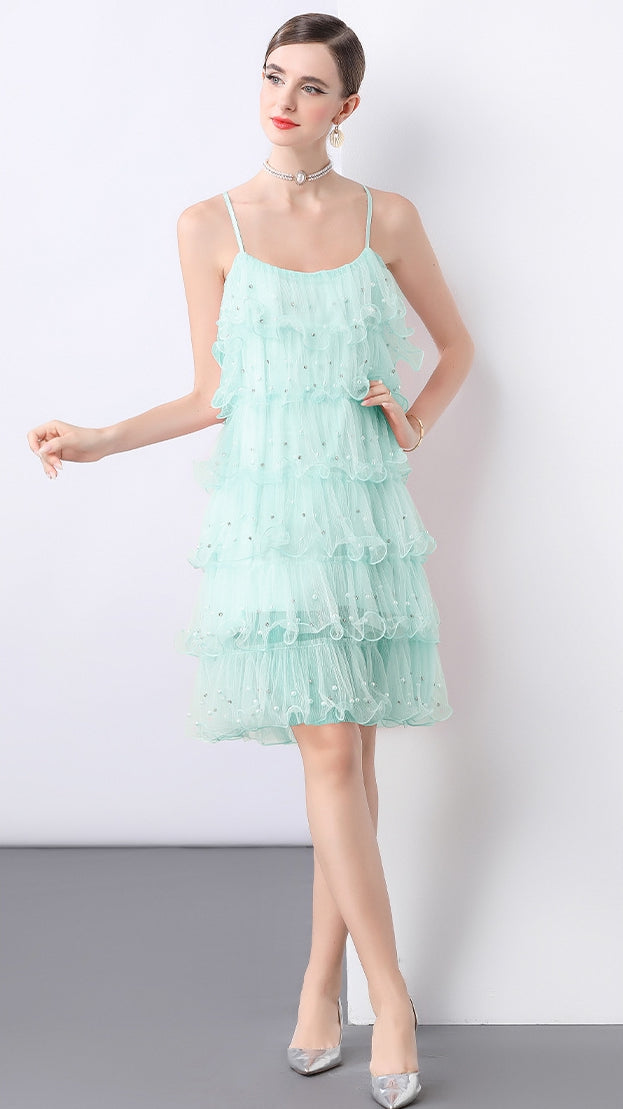 Mint Melody Ruffle Dress