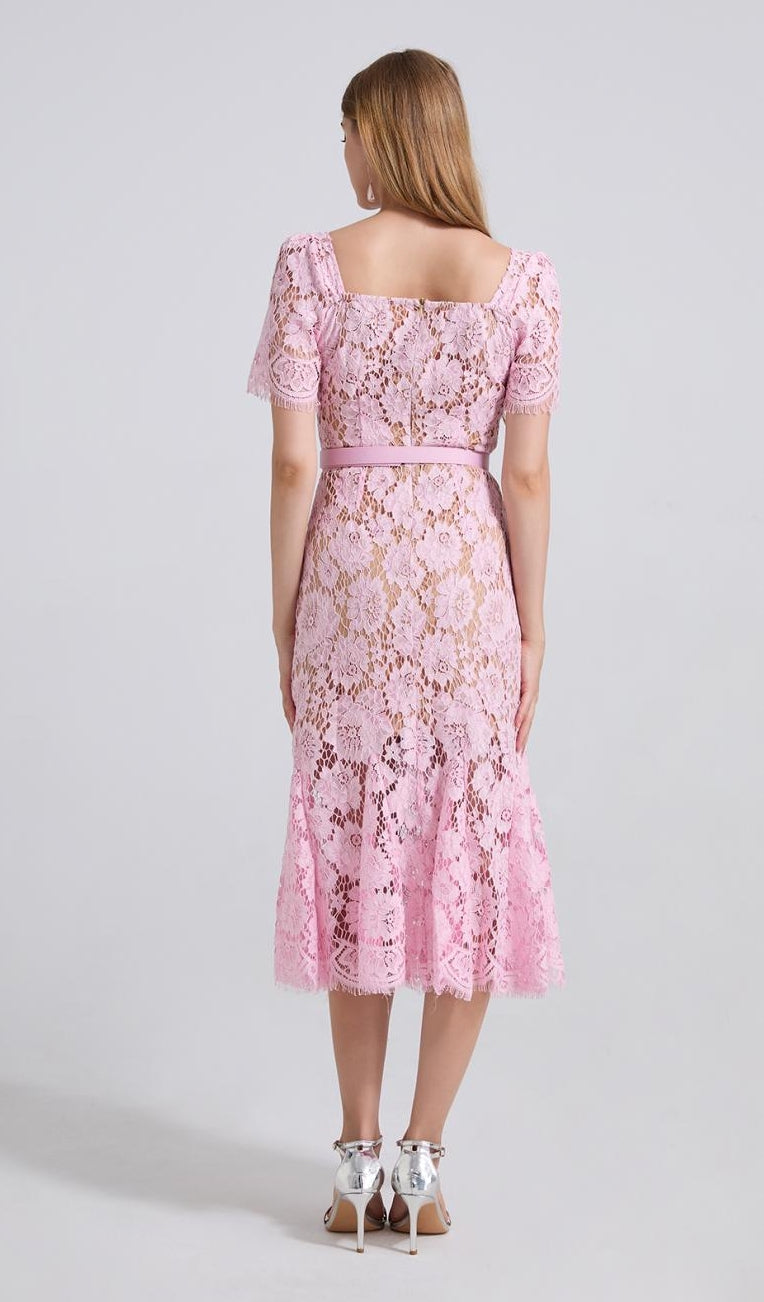Blush Bloom Lace Midi Dress - 912087138600_PINK