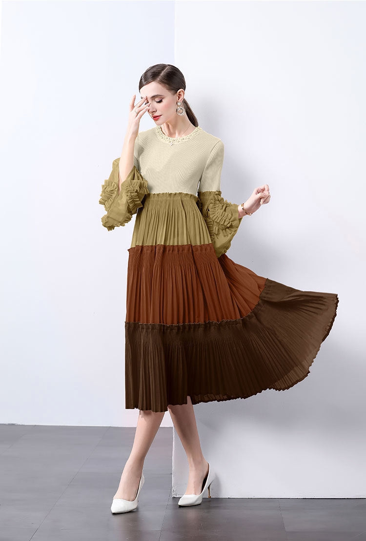 Boho Chic Tiered Pleated Dress