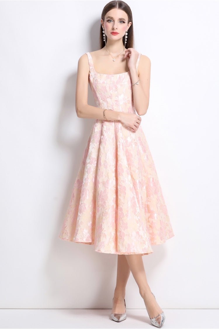 Floral Jacquard Midi Dress