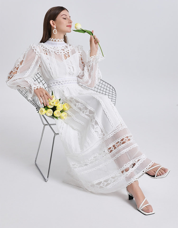 Celeste Lace Dream Maxi Dress - 909228434566_WHITE