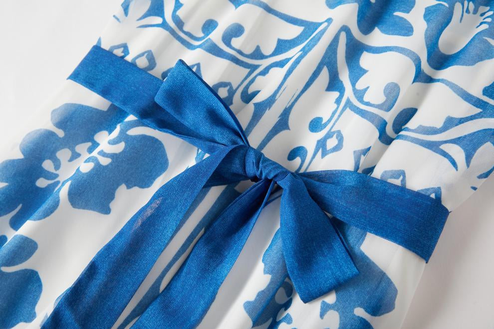 Azure Bloom Maxi Dress - 909280320318_BLUE