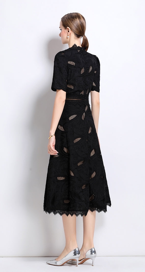 Black Whisper Lace Dress