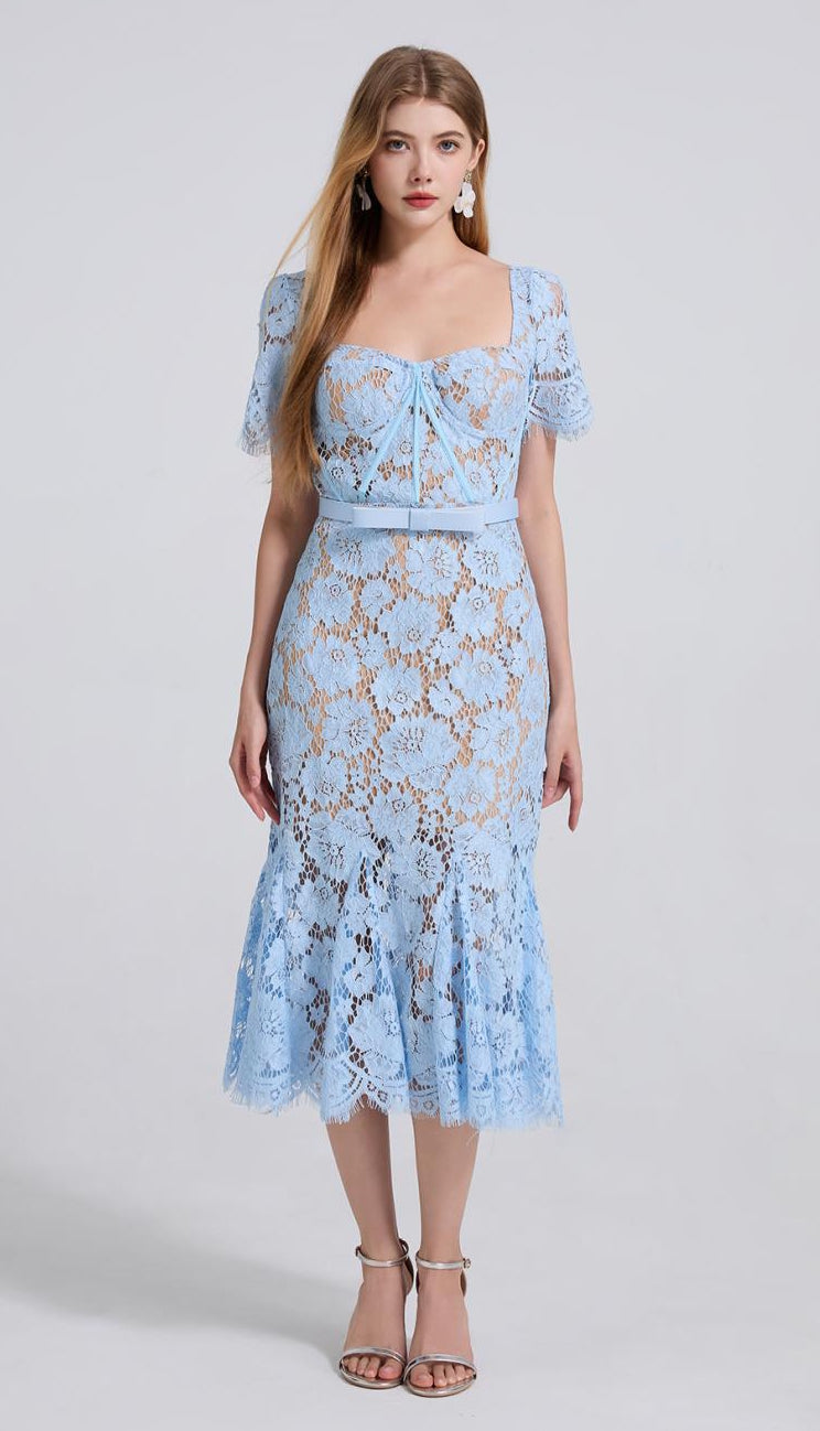 Bluebell Grace Floral Lace Midi Dress - 912087138600_BLUE