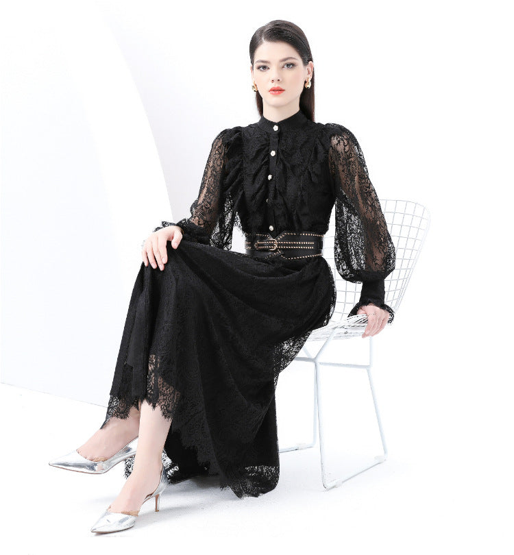 Black Lace Elegant Maxi Dress