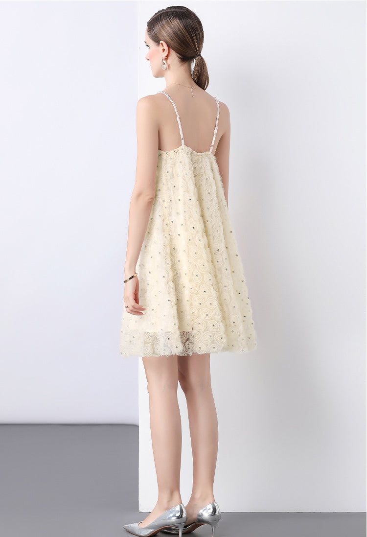 Buttercream Petal Charm A-Line Dress