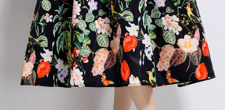 Midnight Garden Floral Midi Dress