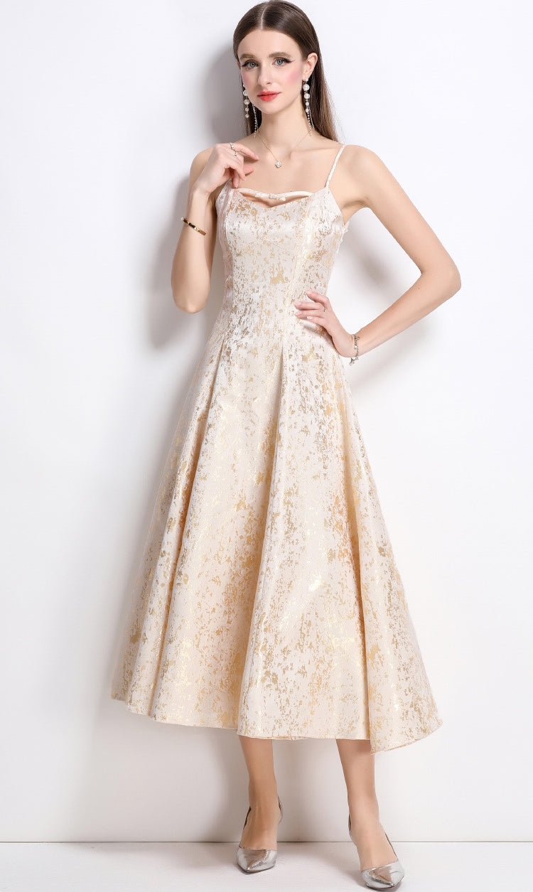 Champagne Glimmer Bow Dress