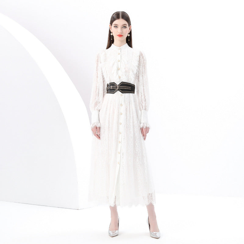 White Lace Vintage Maxi Dress